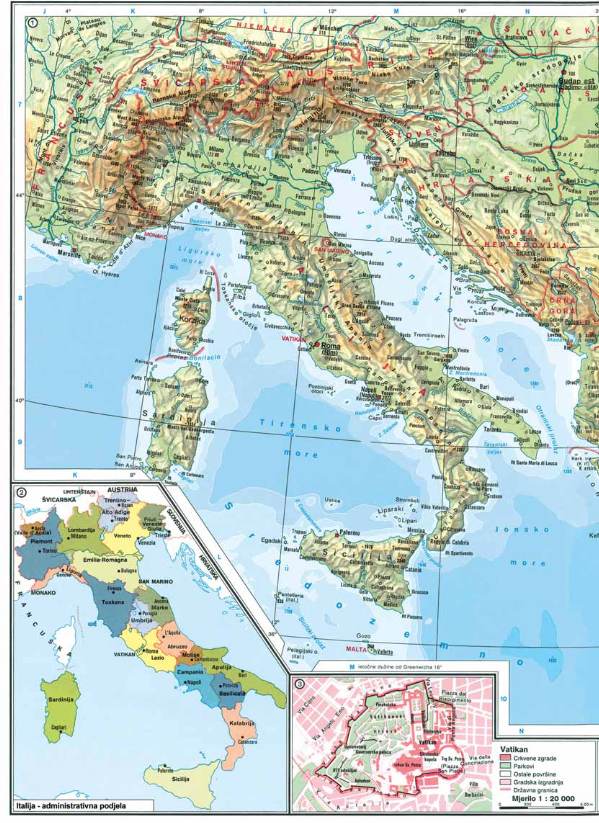 geografska karta italije Page 44   Geografski atlas za osnovnu geografska karta italije